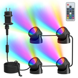 PChero RGB Pond Lighting LED Underwater Lighting Spotlight Pool Lighting Underwater Light IP68 Waterproof Pond Light with Remote Control for Pool Pond Garden Tree Decoration