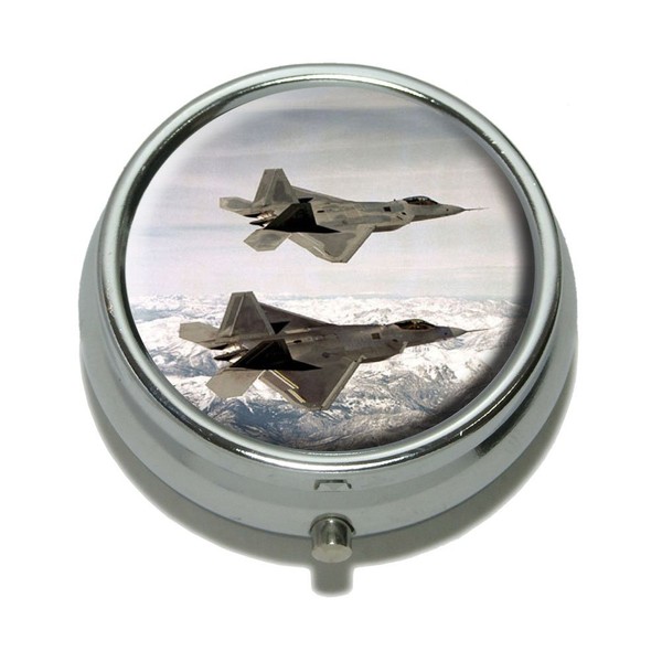 Graphics and More Pair of US Airforce F-22 Raptor Jet Fighters Pill Case Trinket Gift Box