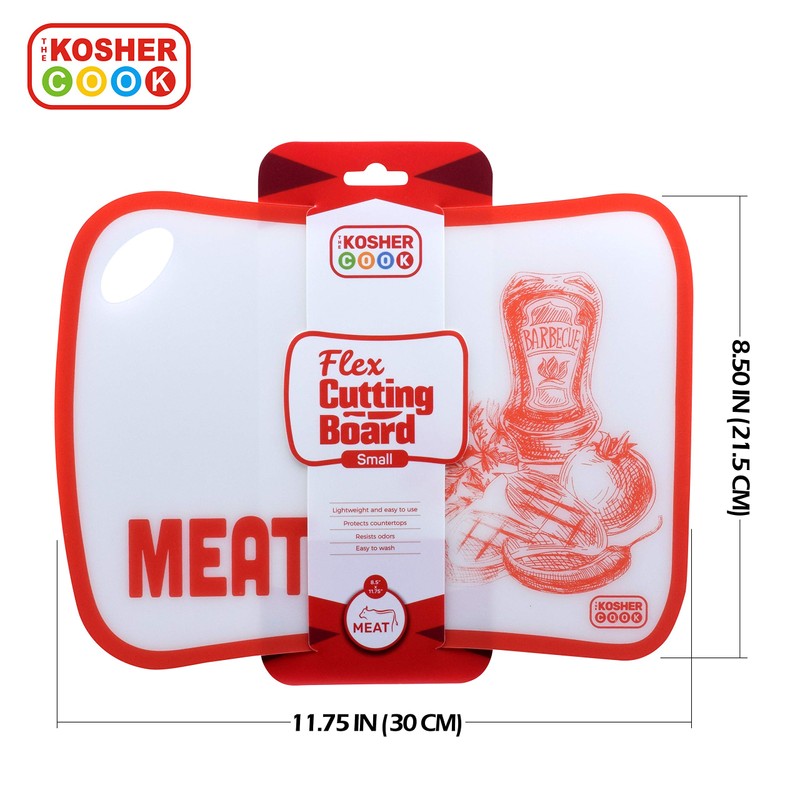 Meat Red Flexible Cutting Board and Counter Protector - Lightweight,