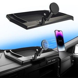 JTYZSM Magnetic Phone Mount for 2023-2026 Ford F250 F350 F450 Super Duty(Without Dashboard-Top Speaker) Dash Phone Holder with Tray Car Phone Stand Truck Accessories