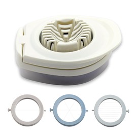 Vlecexs Egg Slicer, Stainless Steel Egg Slicer, 3 in 1 Egg Divider, Egg Cutting Tool with Wire Cutter for Eggs, Mushrooms, Strawberries, Kiwi, Banana