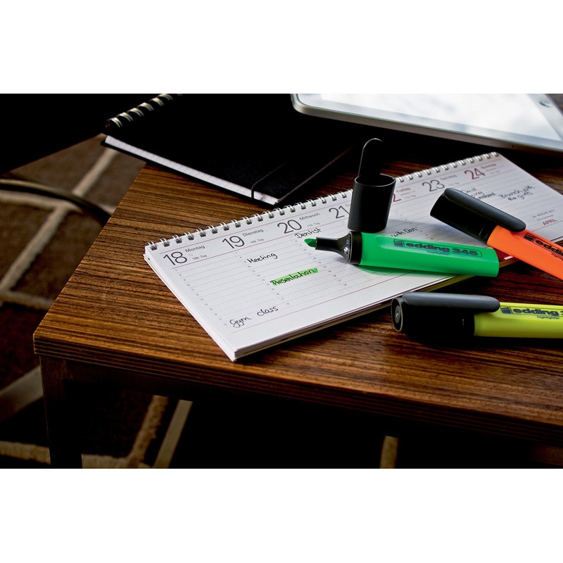 Edding 345 Highlighter Chisel Tip Marker - Assorted (Pack of