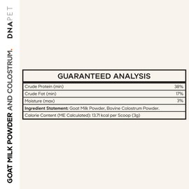 DNA PET Goat Milk and Colostrum Powder for Dogs - Goat Milk Powder, Bovine Colostrum Protein Supplement for Dogs - Canine Joint & Gut Wellness Support - All Breeds and Sizes - 3.2 oz