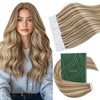 Ugeat Blonde Tape in Hair Extensions Real Human Hair Highlights
