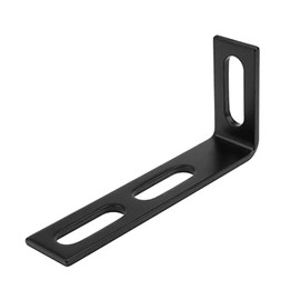 OTTFF 10 Pack 4-1/4" x 2" Black Slightly Adjustable L Bracket with 3 Slot, Right Angle Corner Brace, Steel
