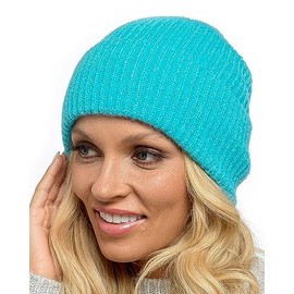 Undercover Ladies Ribbed Turn Up Beanie Hat GL1006 Blue