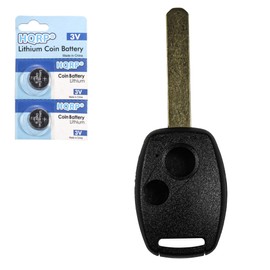 HQRP Transmitter and Two Batteries Compatible with Honda Fit 2007 2008 2009 07 08 09 Key-Fob Remote Shell Case Cover Smart Key FOB