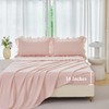 ANGIYUIN 5 Pieces Blush Pink Ruffled Comforter Sets Full Farmhouse
