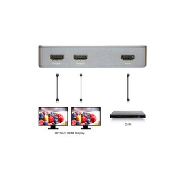 XtremPro Slim 1x2 Port, 1 Input 2 Output HDMI 2.0 Aluminium 4K 2K 60Hz HDR, HDCP 2.2 Splitter - Silver (61083) (1 x 2)