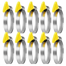 Drado Jubilee Clips 10Pcs Stainless Steel Hose Pipe Clamp, Adjustable Hose Clamps Clips, Worm Drive Hose Clips 32-50mm