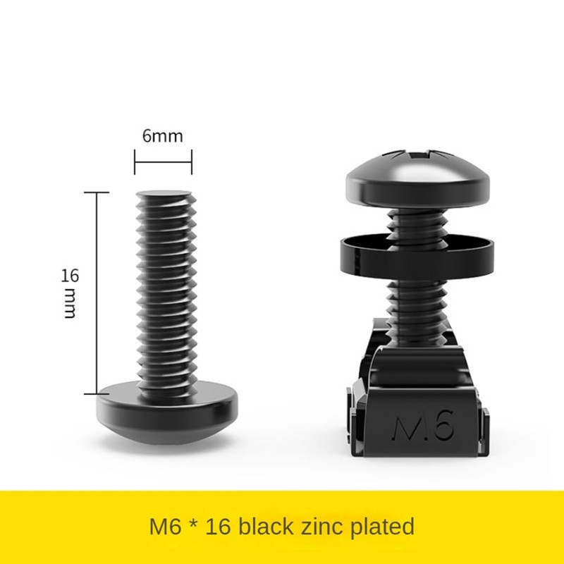 50pcs M6x16mm Cabinet Screws Rack Mount Cage Nuts Screw Washers