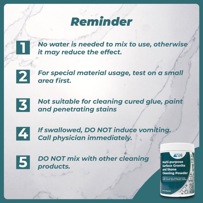 Skylarlife Multi-purpose Surface Stone Cleaning Powder (200g) to remove rust
