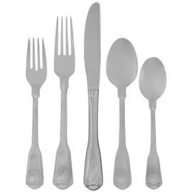 Towle London Shell 45-Piece 18/10 Stainless Steel Flatware Set, Service for 8