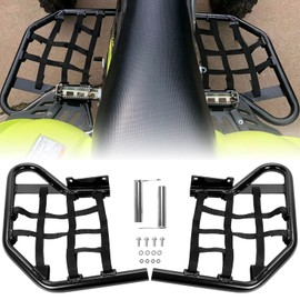 HECASA Nerf Bars Compatible with All Years Yamaha Raptor 700 YFM 700 YFM700 YFM700R Side Steps Foot Pegs Heel Guards (Black Nerf + Black Nets)