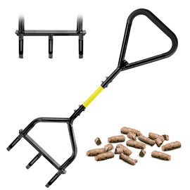 Jardineer Manual Push Lawn Aerator Coring Tool, Plug Aerators with 3 Hollow Tine, 5-Inch Deep Yard Aeration Tool, Soil Core Aerators with Wider Handle