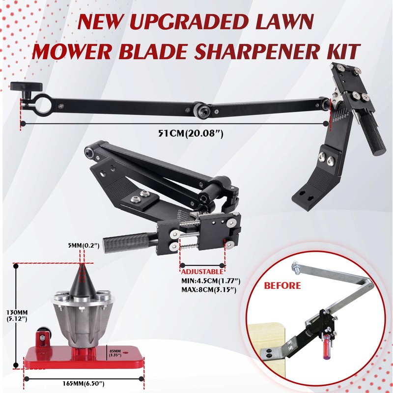 New Upgrade Large Size Lawn Mower Blade Sharpener & Balancer,
