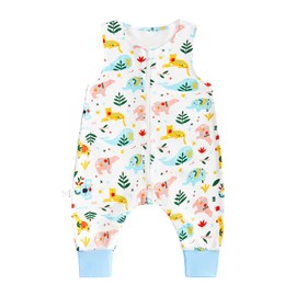 WYTbaby Baby Sleeping Bag With Legs 0.5 Tog Summer Sleeping Bag Baby 100% Cotton Sleeveless Toddler Sleeping Bag For Boys And Girls,80cm/2-3 years
