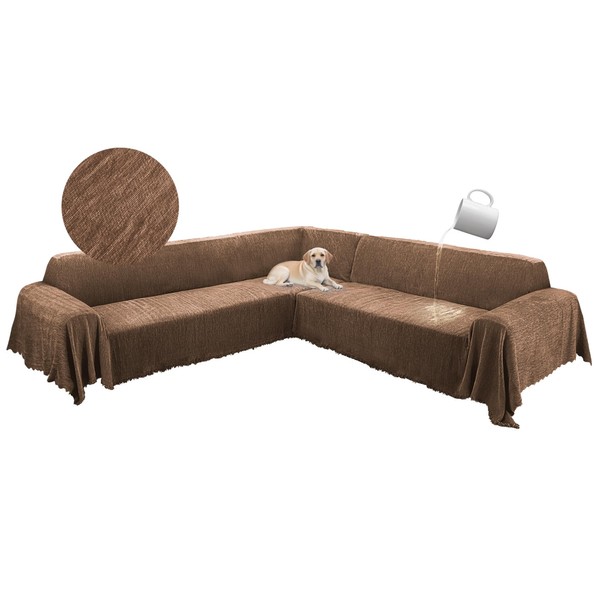 ROFASVCO 1OO% Waterproof Corner Sectional Couch Covers L Shape Chenille