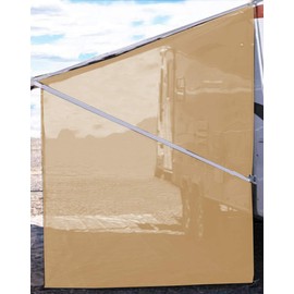 Tentproinc RV Awning Sunshade Screen Beige Mesh Sun Shade Block Sunshine from Patio Side Direction Motorhome Camping Trailer UV Sunblocker Canopy Sunscreen-3 Year Lasting