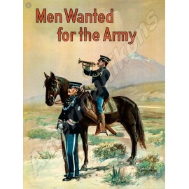 Men Wanted for the Army NEW Metal Sign: World War One Reproduction Recruiting