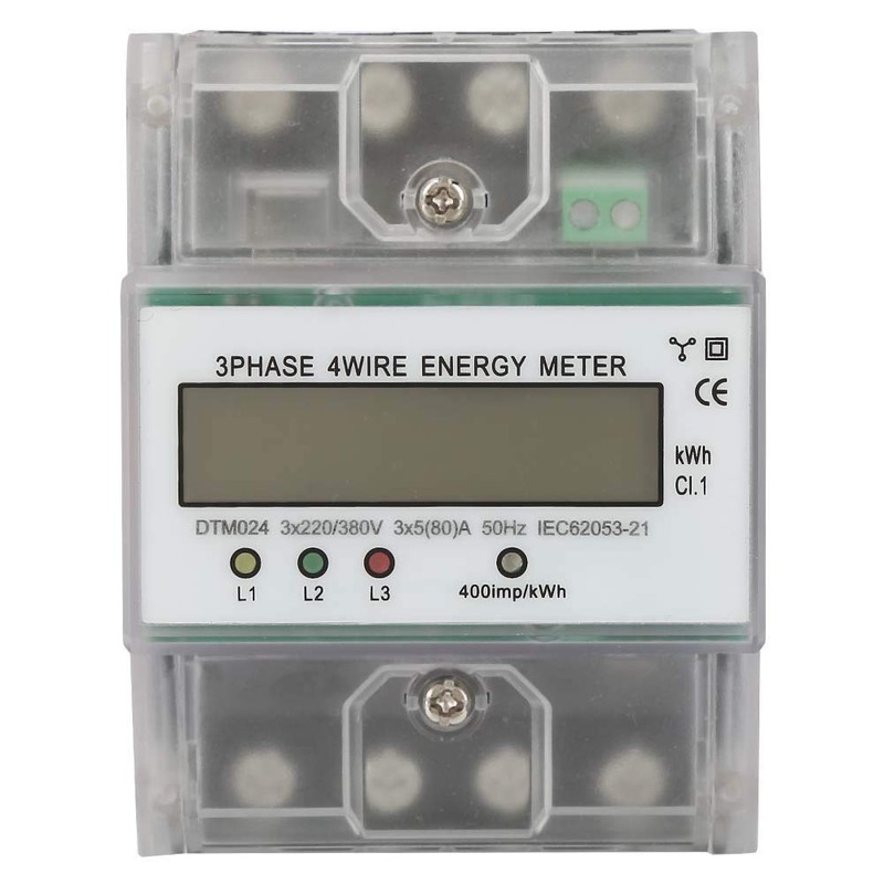 Power Meter, 220/380V5-80A Energy Consumption Digital Power Meter 3 Phase
