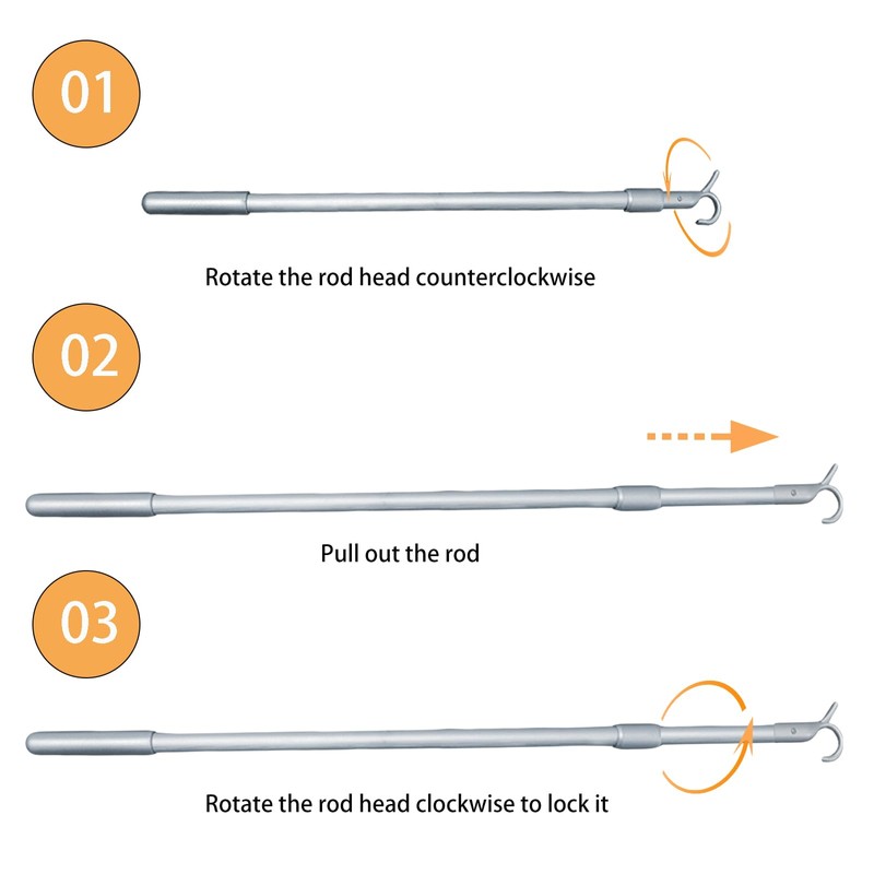 Telescopic Draw Rod for Cordless Blinds Zebra Blinds Honeycomb Blinds