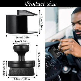 Wozafepp Car Tire Shine Applicator Brush,Tire Shine Applicator Brush, High Density Soft Brush, Seal Design with Cover, for Auto Detail Brushes for for Car Cleaning, Truck Cleaning (Black)