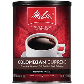 Melitta Coffee Medium Roast Extra Fine Grind Can, Colombian Supreme, 11 Ounce