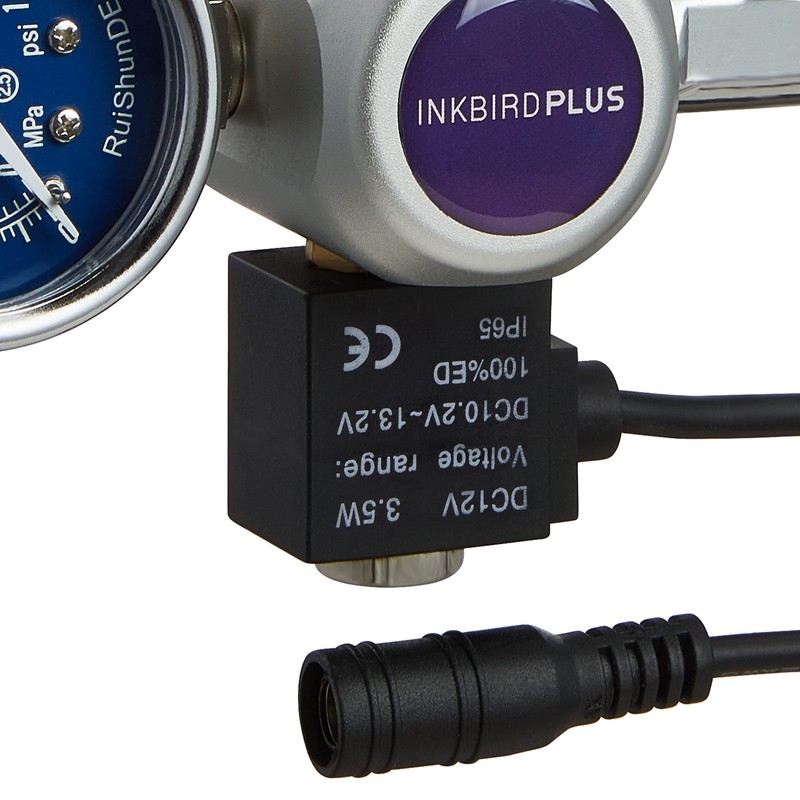 INKBIRDPLUS 12V DC CO2 Regulator with Dual Gauges, Bubble Counter