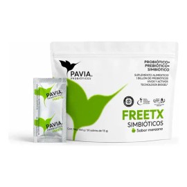Prebióticos Probióticos Pavia FreeTx con 1 billón vivos y activos L. Rhamnosus y S. Thermophilus 450g sabor Manzana Verde                             