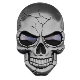 SING F LTD 3D Metal Decal Skull Punisher Vehicle Sticker Waterproof Decoration Logo Cranium Emblem Badge Decal for Car Truck Motorcycle Refrigerator Computer Door Titanium Silver