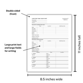 LARGE PRINT Two-Sided Family Group Sheets (30 Sheets) by EasyGenie | Archival-Quality Blank Genealogy Forms To Fill In