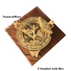 4" Sundial Compass Solid Brass Sun Dial (3" w/Wooden Box)