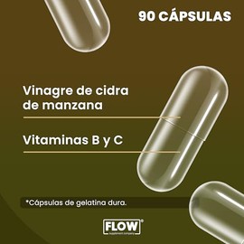 Vinagre de Manzana Orgánico Flow Products 90 cápsulas 500 mg                                                                                          