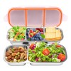 2Pack Stainless Steel Snack Containers, Double/Three Compartment Sauce Cups,Reusable Condiment