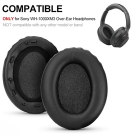 T Tersely Replacement Earpads for Sony WH-1000XM3 Wireless Noise Cancelling Over Ear Headphones, Memory Foam Leather Ear Pads Cushions with Noise Isolation