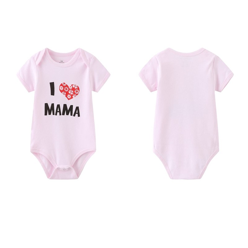 MAMIMAKA Unisex-Baby 2-pack Solid Onesies Newborn Twins I Love Papa