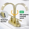 TRUSTMI 4" Centerset Bathroom Faucet 3 Hole, High Flow Waterfall