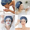 BHAHB 2 PCS Shower Cap Reusable Waterproof Double Layer Elastic