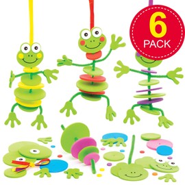 Baker Ross Frog Stacking Decoration Kits, Ideal for Kids' Arts and Crafts, decorations, ornaments, keepsakes (6 Pack)