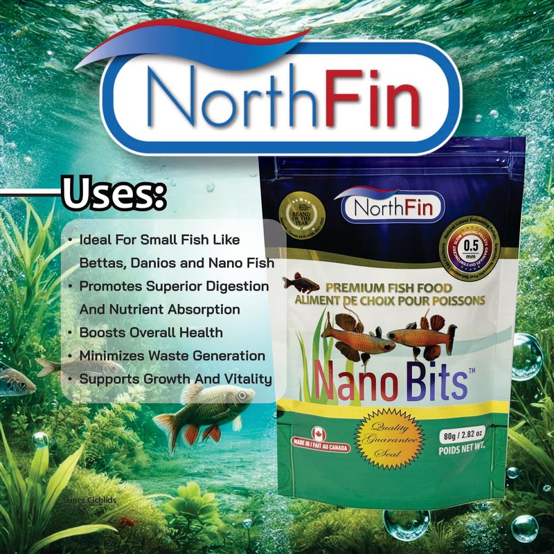 Northfin Nano Bits Premium Fish Food - 0.5mm Slow Sinking
