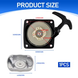 Pull Starter for 43cc - 52cc and Brush Cutter, Recoil Starter Mechanism with Robust Starter Driver, Starter Motor for Lawnmower 40-5, Replacement Starter Made of PA6 and Aluminium Alloy