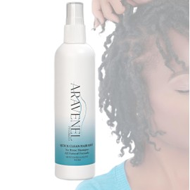 ARAVENEL Quick Clean No Rinse Shampoo Rice Water & Peppermint Braid & Loc Hair Mist, No Rinse Shampoo & Refresher. All-Natural, Wipes Away Build-Up, Odor, Itch, Helps Growth, Multi-Use- 4oz
