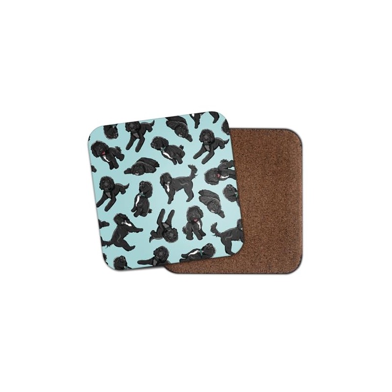 Black Tuxedo Cockapoo Square Coaster - Spaniel Poodle Puppy Pets
