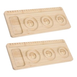 Operitacx 2pcs Wooden Bead Tray for Jewelry Making Multi Compartment Bead Board with Unique Surface Texture for Efficient Sorting and Organizing for DIY Bracelet and Anklet Crafting