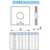 M10 Square Plate Washers, Rectangular Washer with Round Hole, Zinc