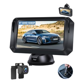 【DIY 6 Guide Lines】5'' Reversing Camera Kit 1080P AHD Reverse Camera Rear Camera Car Rear Reversing Camera Monitor Reversing Camera Kit for Vans Cars IP68 Waterproof Car Rear View Camera Night Vision