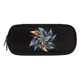 TSOVTHRID Abstract Flower Pencil Case for Women Men, Pen Box Pencil Cases for School Office Bible Journaling Supplies and Accessories, Black