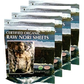 Raw Organic Nori 200 qty Sheets Pack - Certified Vegan, Raw, Kosher Sushi Wrap Papers - Premium Unheated, Dried Un Cooked, Un- Toasted