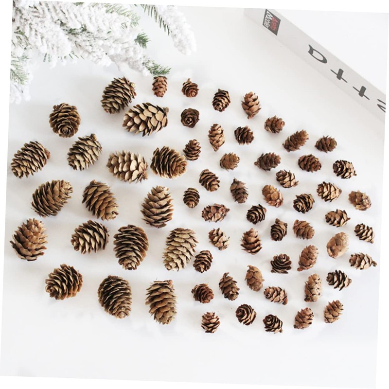 CAXUSD 100pcs Mini Pine Cone Decor Artificial Pine Cones for